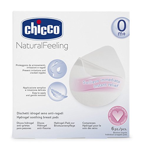Chicco Hidro Gel - Pack de 6 discos de hidrogel para prevenir irritaciones o estrías en el pezón