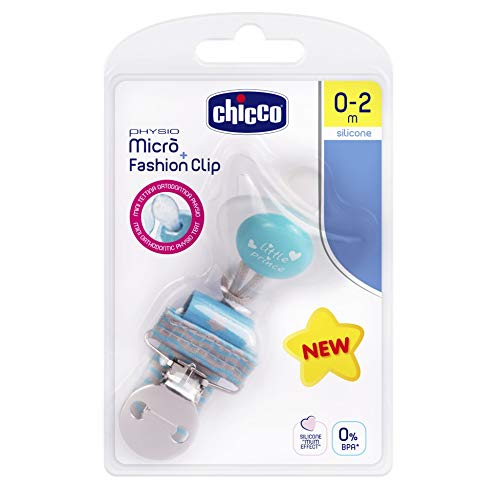 Chicco Pack Chupete Micrò 0-2M Con Clip Fashion Azul 1 Unidad 200 g