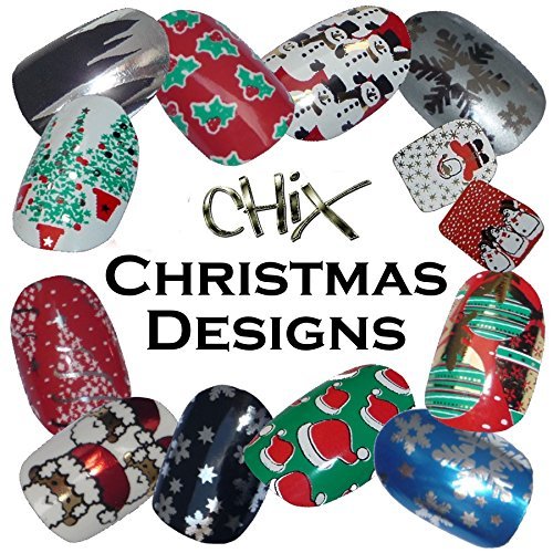 Chix Nails Ocasional Minx Trendy Style - Adhesivos de vinilo para uñas, diseño de huecos de Navidad