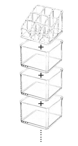 Choice Fun Multifuncional acrílico Maquillaje Rejilla Afficher Vanity Tray con 9 Enrejado Transparente