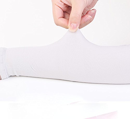 CHRISLZ Long Arms Sleeves Guantes UV Protección solar Fundas para la mano Fingerless Elastic Stretch Brazo Guantes para actividades al aire libre Enfriamiento Covers (BLACK-1)