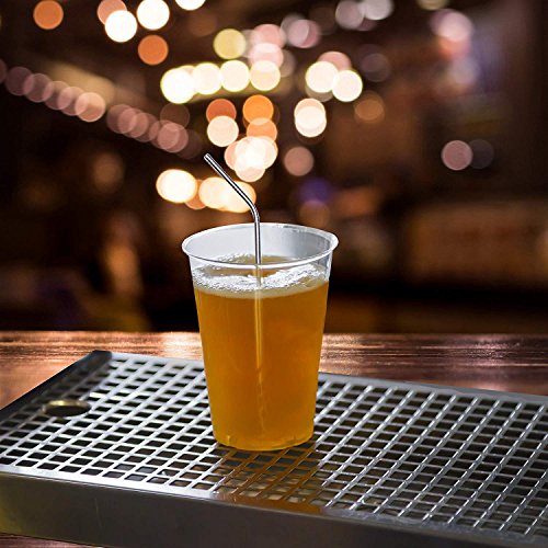 Cikuso Paquete de 10 - Pajitas Reutilizables Coloreadas de Acero Inoxidable - Incluye 2 Cepillos de Limpieza Largos