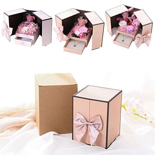 cineman - Rosa Artificial con Caja de Regalo, decoración para el hogar, Regalo para San Valentín, Aniversario o Boda