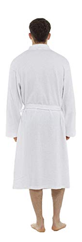CityComfort Bata De Baño para Hombre con Diseño de Gofre Albornoz De SPA Tamaños Medianas A Tallas Grandes Hombre | Material Super Suave Y Cómodo (L/XL, Blanco)