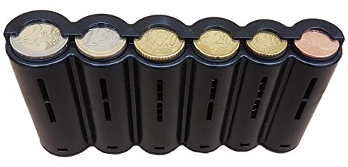 CLAIRE-FONCET Monedero con dispensador de monedas de 6 piezas de Euro, Monedero cintura, ideal para Camarero, Camarera, Taxis, Autobúses, vendedores en Parque de atracciones, Vendedores ambulantes