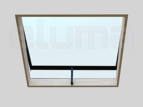 Claraboya - Ventana para tejado"BASIC VASISTAS" (apertura tipo Velux) Tragaluz por el acceso al techo/Tapajuntas incluido (55x45 Base x Altura)