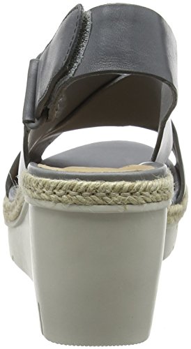 Clarks Palm Glow, Sandalia con Pulsera para Mujer, Gris (Grey Leather), 39 EU