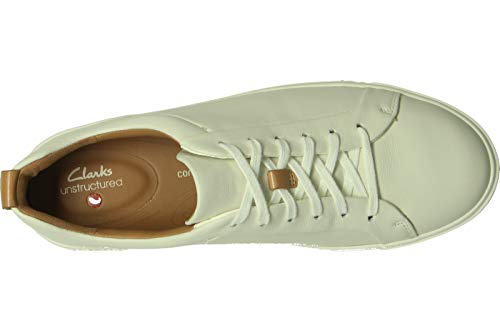 Clarks Un Maui Lace, Zapatos de Cordones Derby para Mujer, Blanco (White Leather-), 37.5 EU
