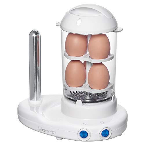 Clatronic HDM 3420 - 2 en 1: fabricante de perritos calientes y caldera de huevo en uno, blanco, 380 W
