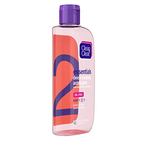 Clean & Clear Fundamentos libre de aceite limpieza profunda ácido salicílico astringente medicamento para el acné 8 onza líquida