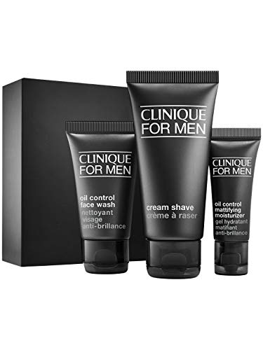 Clinique for Men Oily Skin Skincare Set Oil Control Face Wash 30 ml crema de afeitado 60 ml control de aceite mattificante hidratante 15 ml