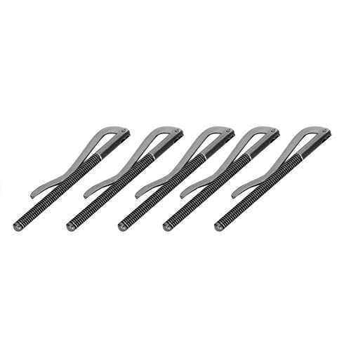 Clip de dinero para billetera, Delaman 5 piezas Clip de dinero en efectivo Acero galvanizado Resorte de alta dureza 80 mm Accesorios de artesanía para billetera de cuero(Black)