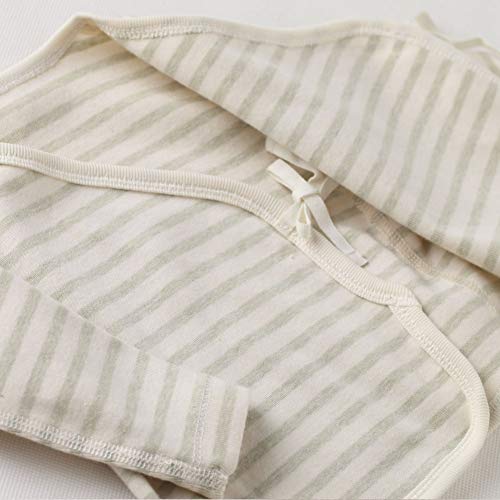 COBROO - Juego de pijama para bebé, tallas de 0 a 6 meses, 100 % algodón, polainas y camiseta cruzada con cierre de lazo y manoplas B-verde claro Recién nacido