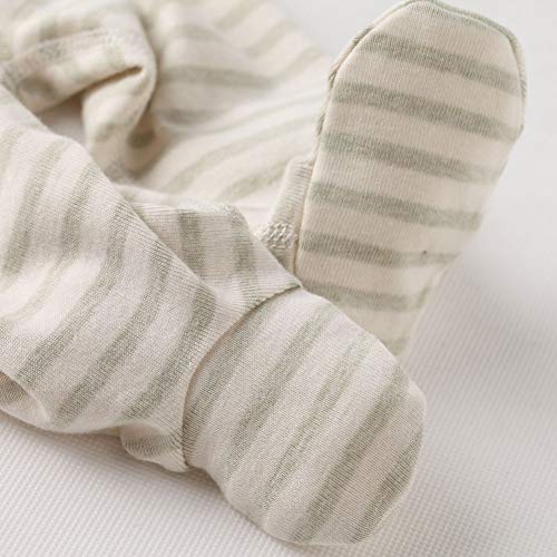 COBROO - Juego de pijama para bebé, tallas de 0 a 6 meses, 100 % algodón, polainas y camiseta cruzada con cierre de lazo y manoplas B-verde claro Recién nacido