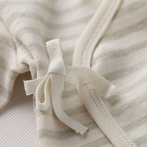 COBROO - Juego de pijama para bebé, tallas de 0 a 6 meses, 100 % algodón, polainas y camiseta cruzada con cierre de lazo y manoplas B-verde claro Recién nacido