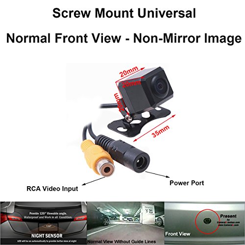Cocar Coche Auto Cámara de Visión Frontal Tornillo Leva Delantera Parachoques de Montaje Universal Fit Imagen sin Espejo w / o Asistencia de Aparcamiento Líneas de Cuadrícula