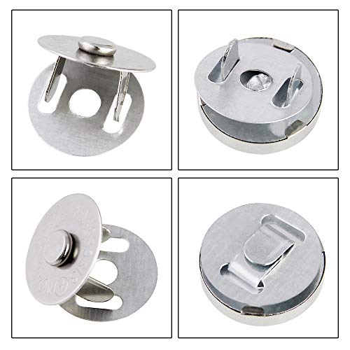 CODIRATO 20PCS Botónes Magneticos 14/18 mm Cierre Magnético de Aleación de Zinc Cierres de Botón con Caja de Plástico para Manualidades/Mochila/Billeteras (Bronce y Plata)