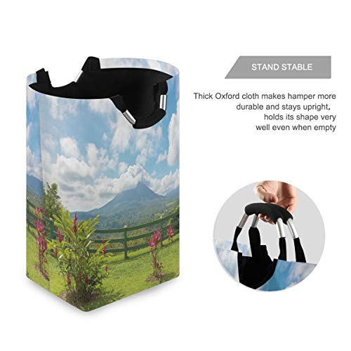 COFEIYISI Cesto para la Colada,Vista del Volcán Arenal Desde el Punto de observación de Costa Rica Scenic,Plegable Cestas Bolsas Almacenamiento para Colada Cestos para Juguete Ropa Sucia