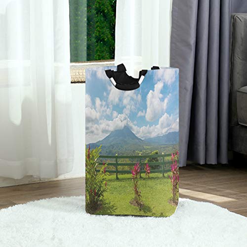 COFEIYISI Cesto para la Colada,Vista del Volcán Arenal Desde el Punto de observación de Costa Rica Scenic,Plegable Cestas Bolsas Almacenamiento para Colada Cestos para Juguete Ropa Sucia