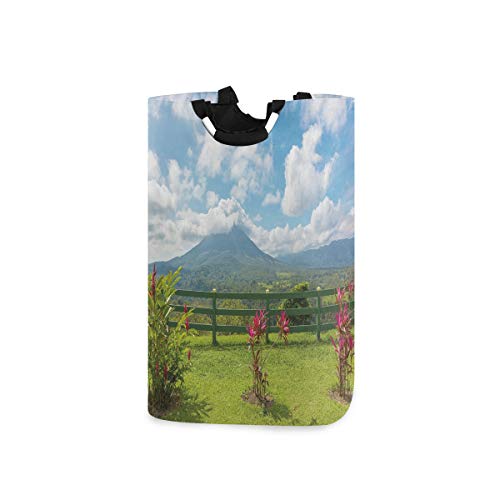 COFEIYISI Cesto para la Colada,Vista del Volcán Arenal Desde el Punto de observación de Costa Rica Scenic,Plegable Cestas Bolsas Almacenamiento para Colada Cestos para Juguete Ropa Sucia