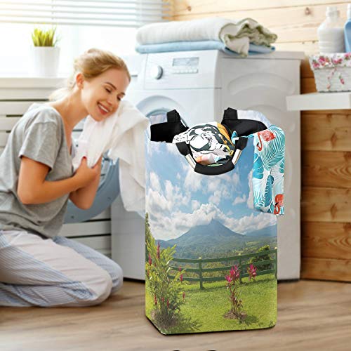 COFEIYISI Cesto para la Colada,Vista del Volcán Arenal Desde el Punto de observación de Costa Rica Scenic,Plegable Cestas Bolsas Almacenamiento para Colada Cestos para Juguete Ropa Sucia