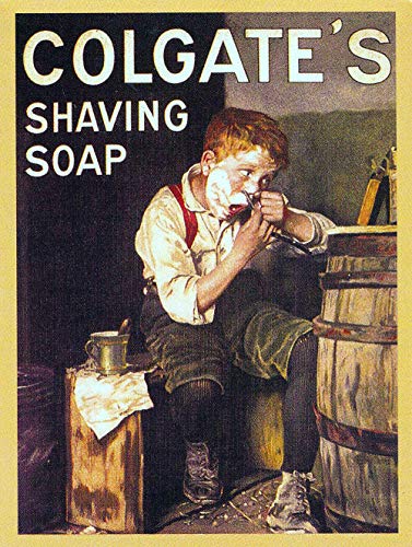 Colgate's Shaving Soap Cartel de Chapa Retro Vintage Decoración de Pared Metal Bar Placa Pintura de Estrellas Patio Pub Taberna Tienda Bar Party Game Room Home Decoration Wall Plaque