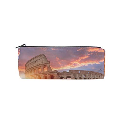 Coliseo de Roma Anfiteatro Bolsa de lápices Estuche de bolígrafos Estudiantes Papelería Bolsa de Cremallera para niñas Niños