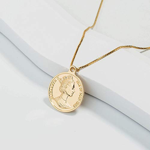 Collar de múltiples Capas para Mujer, Cuello de Tarjeta con Colgante de Perlas de Agua Dulce Naturales, Joyas con Colgante de Moneda Retro