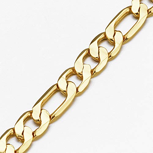 Collar Pulsera de Hombre de Cadena Cubana de Acero Inoxidable 21cm 51cm de Longitud Dorado, Cadena Collar Oro 24K 18K para Hombre
