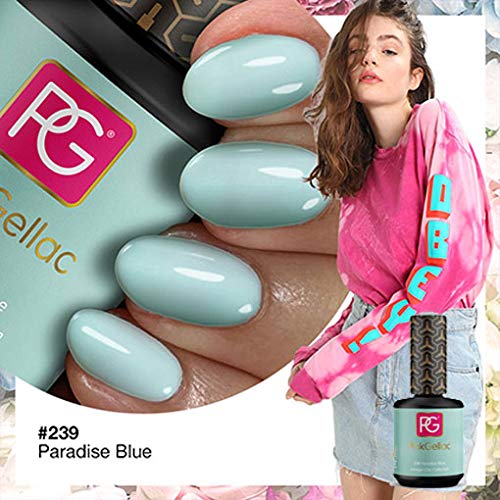 Color de pintauñas permanente Pink Gellac 239 Paradise Blue