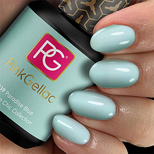 Color de pintauñas permanente Pink Gellac 239 Paradise Blue