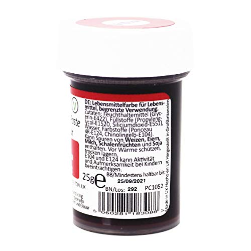 Colorante Alimenticio PME Rojo de Baya 25 g