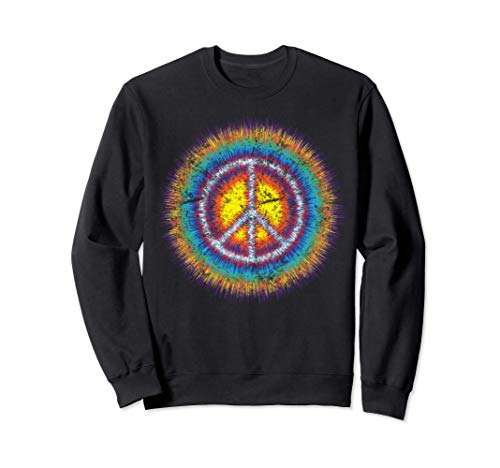 Colorido envejecido signo de la paz hippie color estallido Sudadera