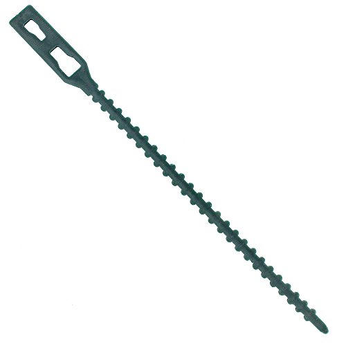 com-four® aglutinante de plástico Verde para Plantas 200x - estabilizar Plantas - Cinta de unión para árboles - fijación para Plantas - Clips para Plantas, 13 cm (13cm)