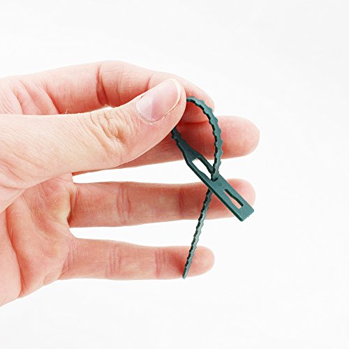 com-four® aglutinante de plástico Verde para Plantas 200x - estabilizar Plantas - Cinta de unión para árboles - fijación para Plantas - Clips para Plantas, 13 cm (13cm)