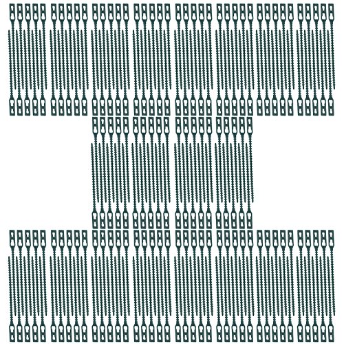 com-four® aglutinante de plástico Verde para Plantas 200x - estabilizar Plantas - Cinta de unión para árboles - fijación para Plantas - Clips para Plantas, 13 cm (13cm)