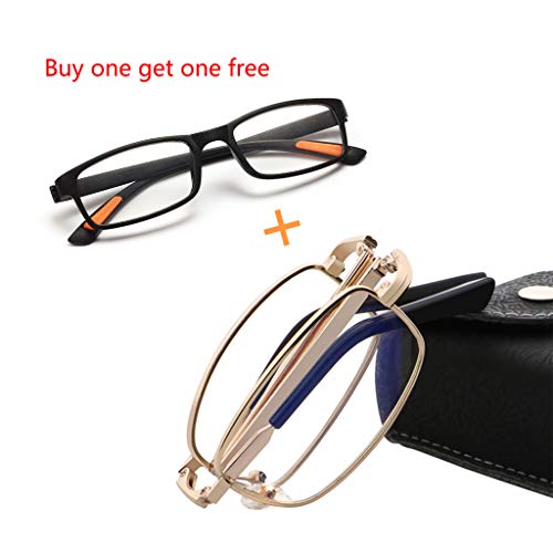 Compre Uno Y Obtenga Uno Gratis Anteojos De Lectura HD Anti-RadiacióN Anti-Azul, Lentes De Lectura Compactos. Marcos De AleacióN, Bisagras Reforzadas con Resorte para Hombres Y Mujeres. (EnvíE Gafas