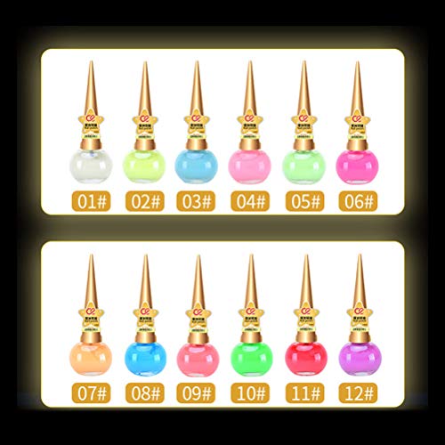 Comtervi - Esmalte de uñas fluorescente mate Jelly brillante, 14 ml