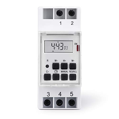 Conecto cc50204 interruptor horario digital para riel superior montaje en panel, pantalla lcd, 10 programas de conmutaciós, horario de verano + temporizador 12/24h, clase de protección ip20, 3600w.