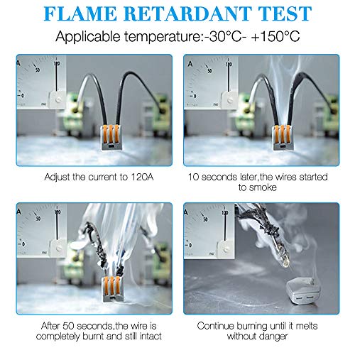Conectores de Cable Conductor Compactos, Jooheli Conectors Conectores eléctricos rapidos Conector Bloque Terminal Kit 2 Puertos 30Pcs, 3 Puertos 20Pcs, 5 Puertos 10Pcsuertos 10Pcs