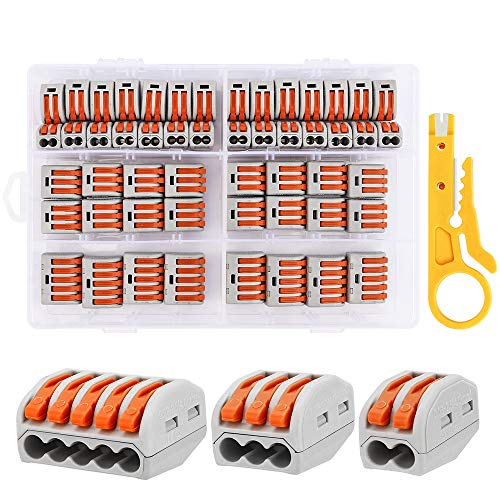 Conectores de Cable Conductor Compactos, Jooheli Conectors Conectores eléctricos rapidos Conector Bloque Terminal Kit 2 Puertos 30Pcs, 3 Puertos 20Pcs, 5 Puertos 10Pcsuertos 10Pcs