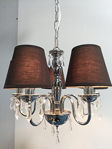 Conjunto de 6 piezas Clamp Pantalla de lámpara para lampara y lampara de pared (Chocolate negro) / Set of 6 Clip Lamp Shade for Chandelier and wall lamp (Black Chocolate)