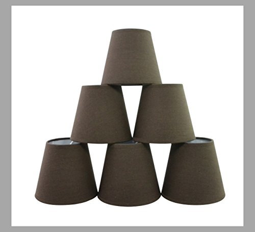 Conjunto de 6 piezas Clamp Pantalla de lámpara para lampara y lampara de pared (Chocolate negro) / Set of 6 Clip Lamp Shade for Chandelier and wall lamp (Black Chocolate)