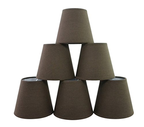 Conjunto de 6 piezas Clamp Pantalla de lámpara para lampara y lampara de pared (Chocolate negro) / Set of 6 Clip Lamp Shade for Chandelier and wall lamp (Black Chocolate)