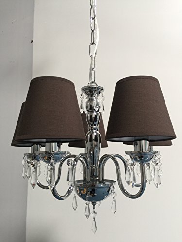 Conjunto de 6 piezas Clamp Pantalla de lámpara para lampara y lampara de pared (Chocolate negro) / Set of 6 Clip Lamp Shade for Chandelier and wall lamp (Black Chocolate)