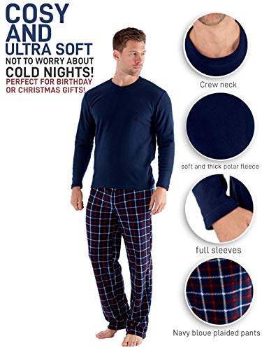 Conjunto de pijama para hombre, color azul marino/gris/negro Azul Marino-Check XL