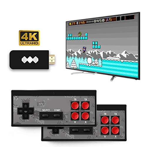 Consola de juegos retro, consola de videojuegos 4K HDMI 568 juegos clásicos incorporados, mini consola retro Controlador de gamepad portátil USB (sin incluir baterías)