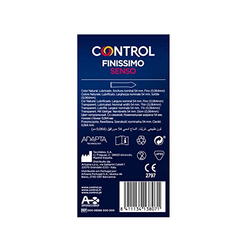 Control Senso - Caja de condones muy finos, gama sensibilidad, lubricados, ajuste perfecto, sexo seguro, 24 unidades (pack ahorro)