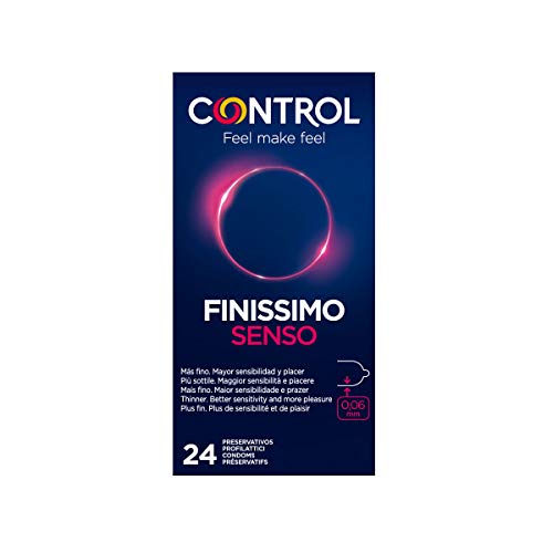 Control Senso - Caja de condones muy finos, gama sensibilidad, lubricados, ajuste perfecto, sexo seguro, 24 unidades (pack ahorro)