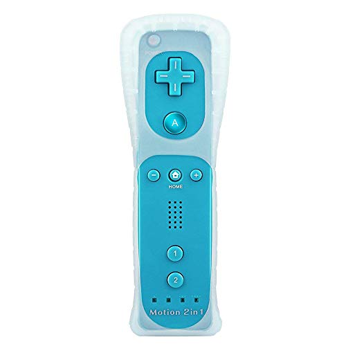 COOLEAD 2 en 1 Motion Plus Mando a Distancia y Nunchuk para Wii y Wii U Control Remoto Motion Plus y Nunchunk con Funda de Silicona y Muñequera (Producto de Terceros)